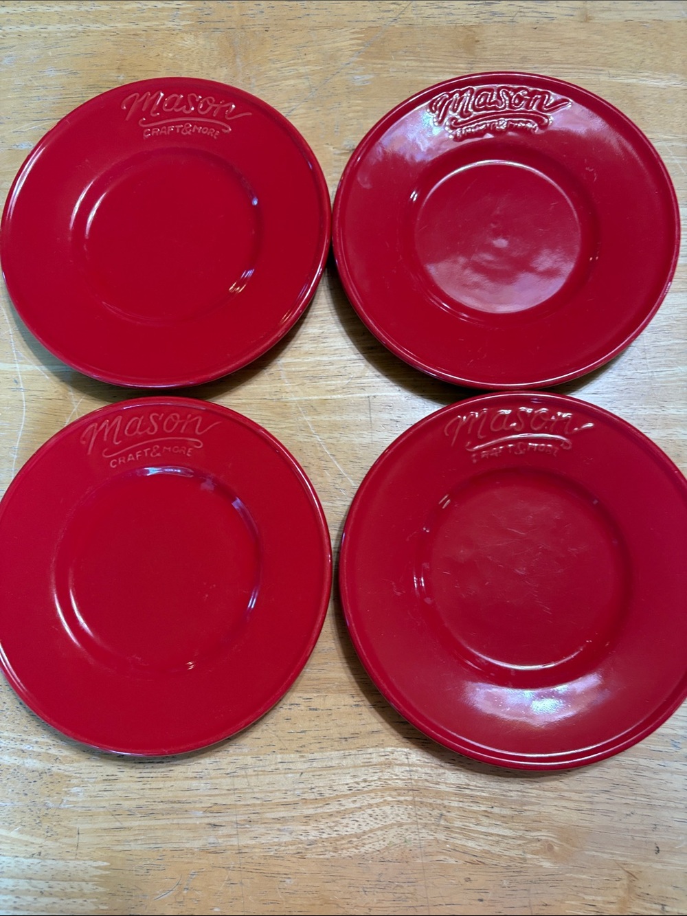 Mason Red Glazed Ceramic Dessert/salad Plates - Set of 4
